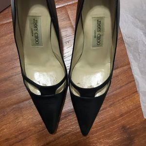 Jimmy Choo black kid leather 3" heels 6.5
